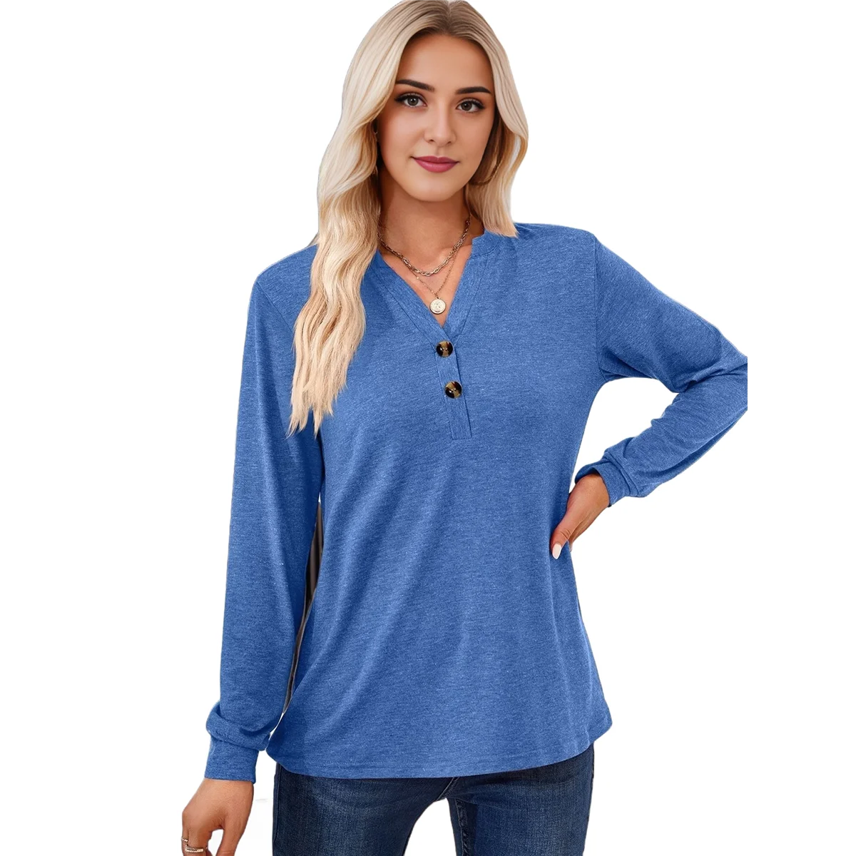 

Long-Sleeved Shirt Fancy Blue XL