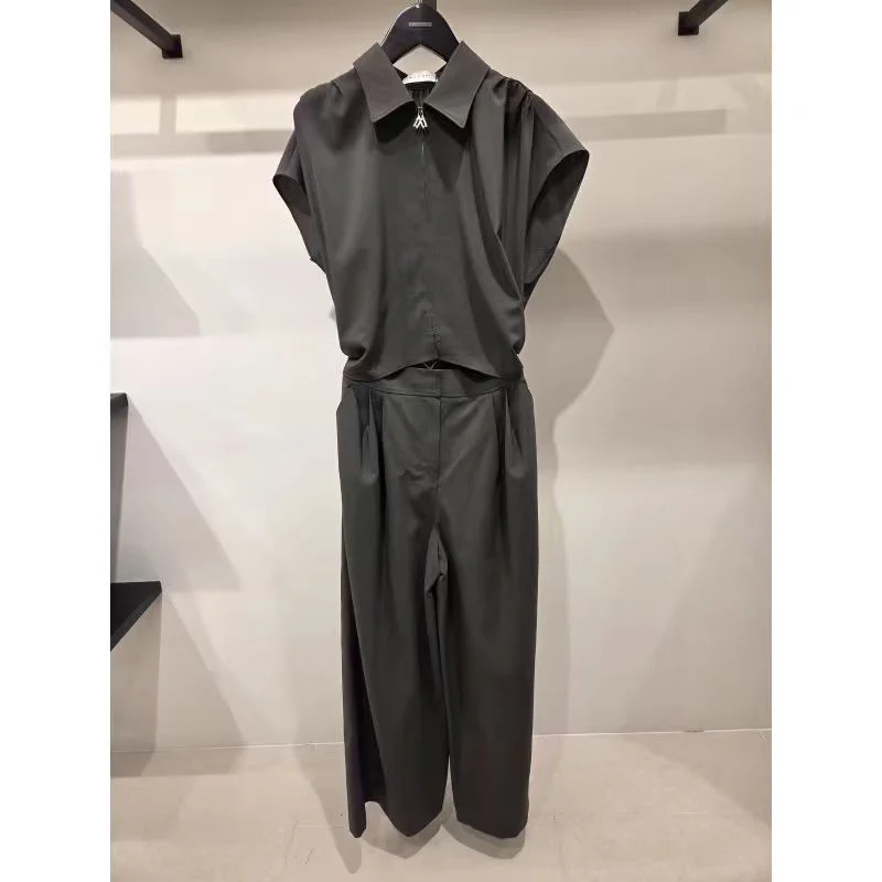 Mimifa Pure Original 25 New Loose oulder Elastic Waist Jumpsuit Conceals Flaws Sli Long Pants mid Waist Other Fabric