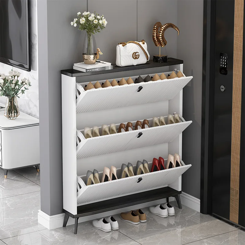 Entrance flipping bucket shoe cabinet home large capacity simple modern storage space-saving entrance