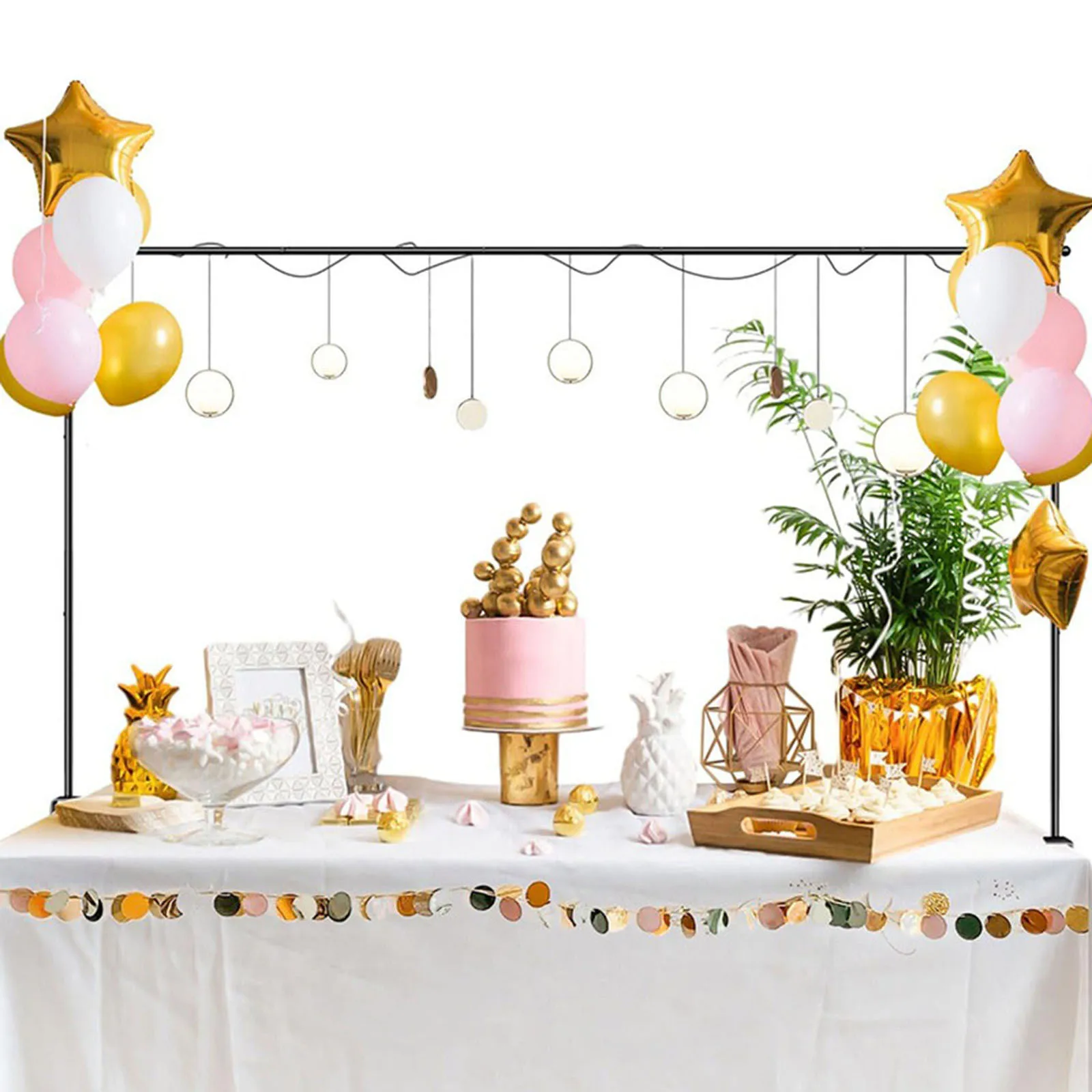 Over The Table Rod Stand with Clamps Table Arch Adjustable Balloon Rack for Birthday Wedding Thanksgiving Party Christmas Decor