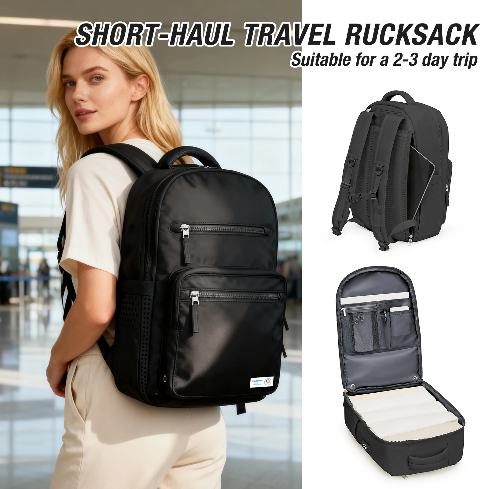 حقيبة ظهر بول فرانك للأمتعة اليدوية مقاس 15.6 بوصة حقيبة كمبيوتر محمول على شكل طائرة حقيبة ظهر محمولة، حقيبة ظهر للكلية للنساء والرجال