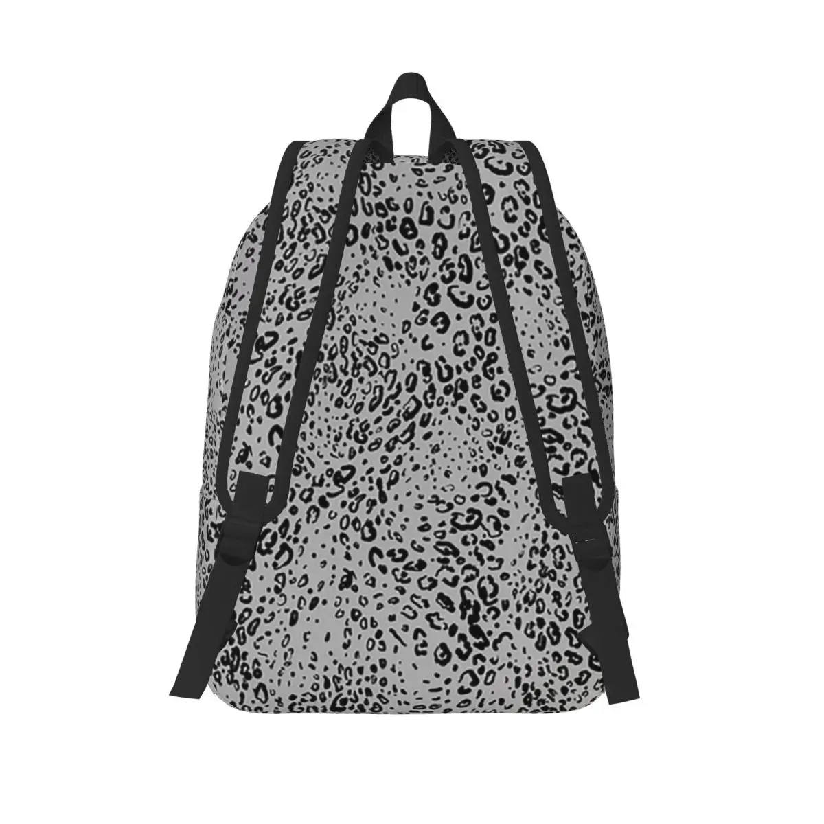 Grey And Black Color Cheetah Leopard Student Backpack School Bag Hiking Travel Daypack for Men Women Bookbag Shoulder Bags