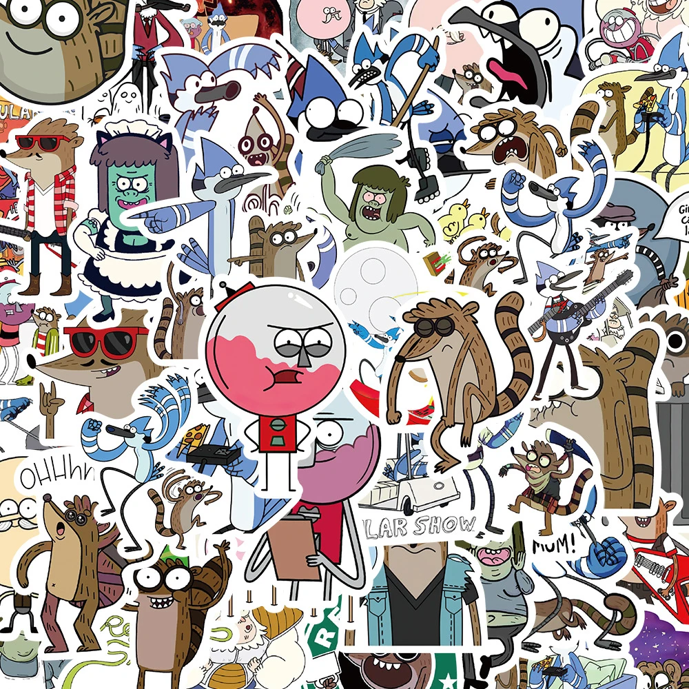 10/30/50pcs Hot TV Regular Show Anime Stickers Cartoon Decals Phone Motorcycle Laptop Skateboard Cool Waterproof Sticker Kid Toy