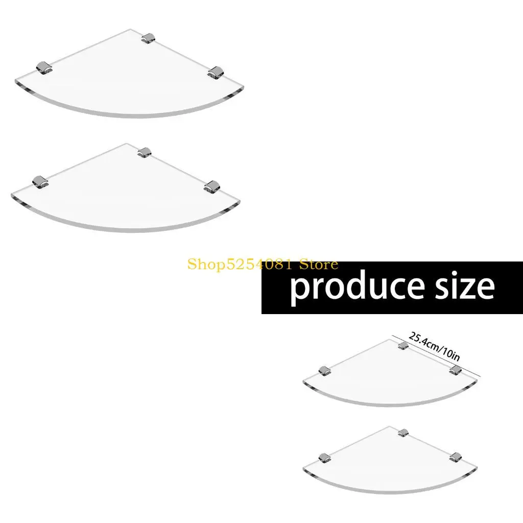 AXYC 2 Pieces Modern Acrylic Triangle Shelf Double Deck Acrylic Corner Storage Rack For Shower Organizers And Bathroom Decors