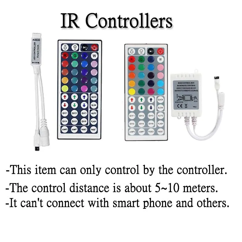 DC 5V 12V 24V RGB LED Controller IR Bluetooth WiFi Music Wireless Remote Diammer Control With Smart Phone For Led Strip Light