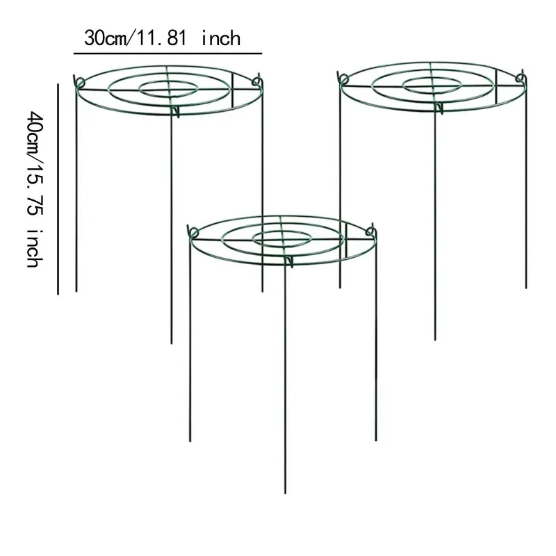 3x plant support pile metal growth through high plant flower vegetable hydrangea peony support cage