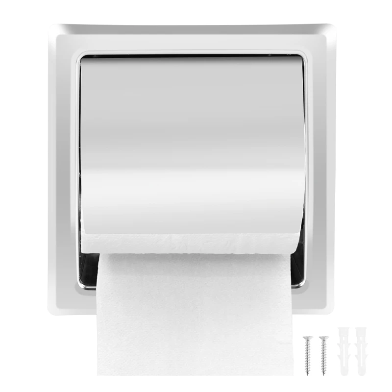 Stainless Steel Recessed Toilet Paper Holder Wall Toilet Paper Holder,Modern Style Toilet Paper Holder,Recessed Tissue-A07G