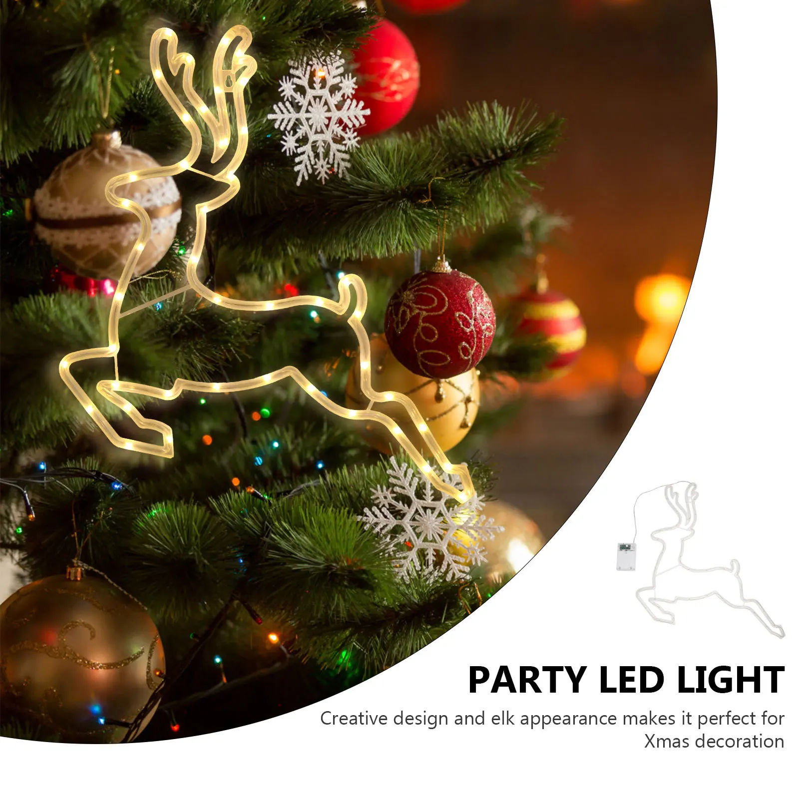 

1Pcs Christmas Elk LED Decorative Lamp Creative Xmas Night Light Indoor Warm Lighting Party Home Decor Modeling Light