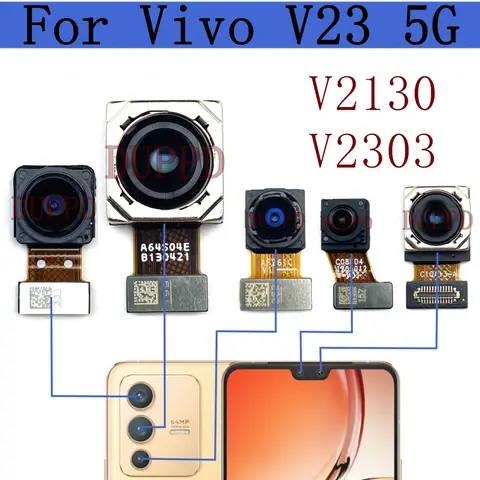 Fotocamera anteriore posteriore per Vivo V23 5G V2130 V2303 Selfie frontale ampio modulo fotocamera posteriore cavo flessibile pezzi di ricambio
