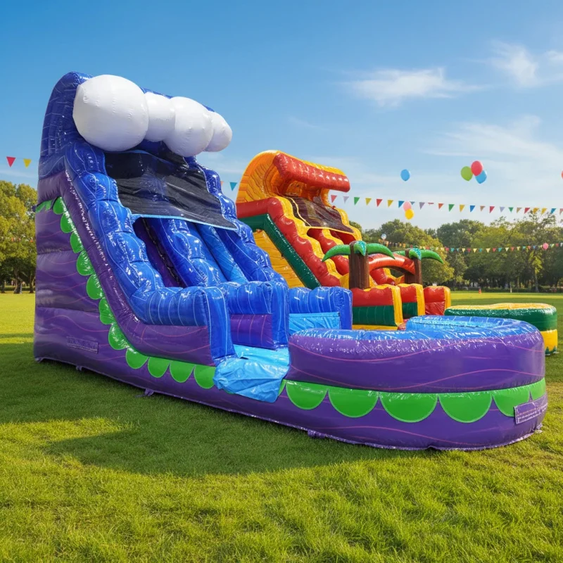 Commercial Backyard Slide Rental Inflatable Water Slide with Pool for Kids and Adults