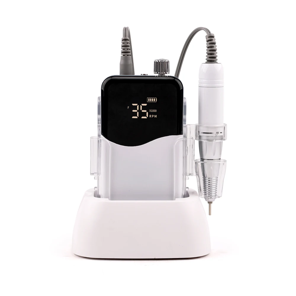 ماكينة حفر أظافر كهربائية محمولة ذكية للغاية لتجميل الأظافر مع مجموعة لقمة مثقاب الأظافر