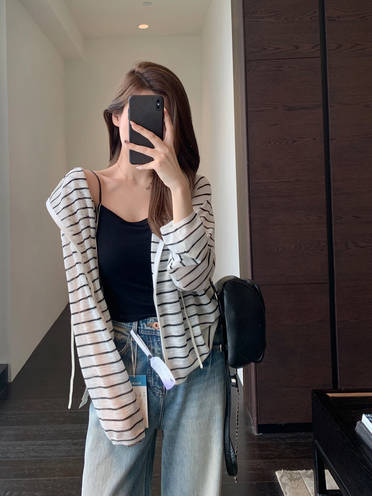 

Summer Women's Lazy Style Hooded Zipper Knitted Cardigan Air Conditioning Shirt Sun Protection Thin Needlework Casual Loose Fit