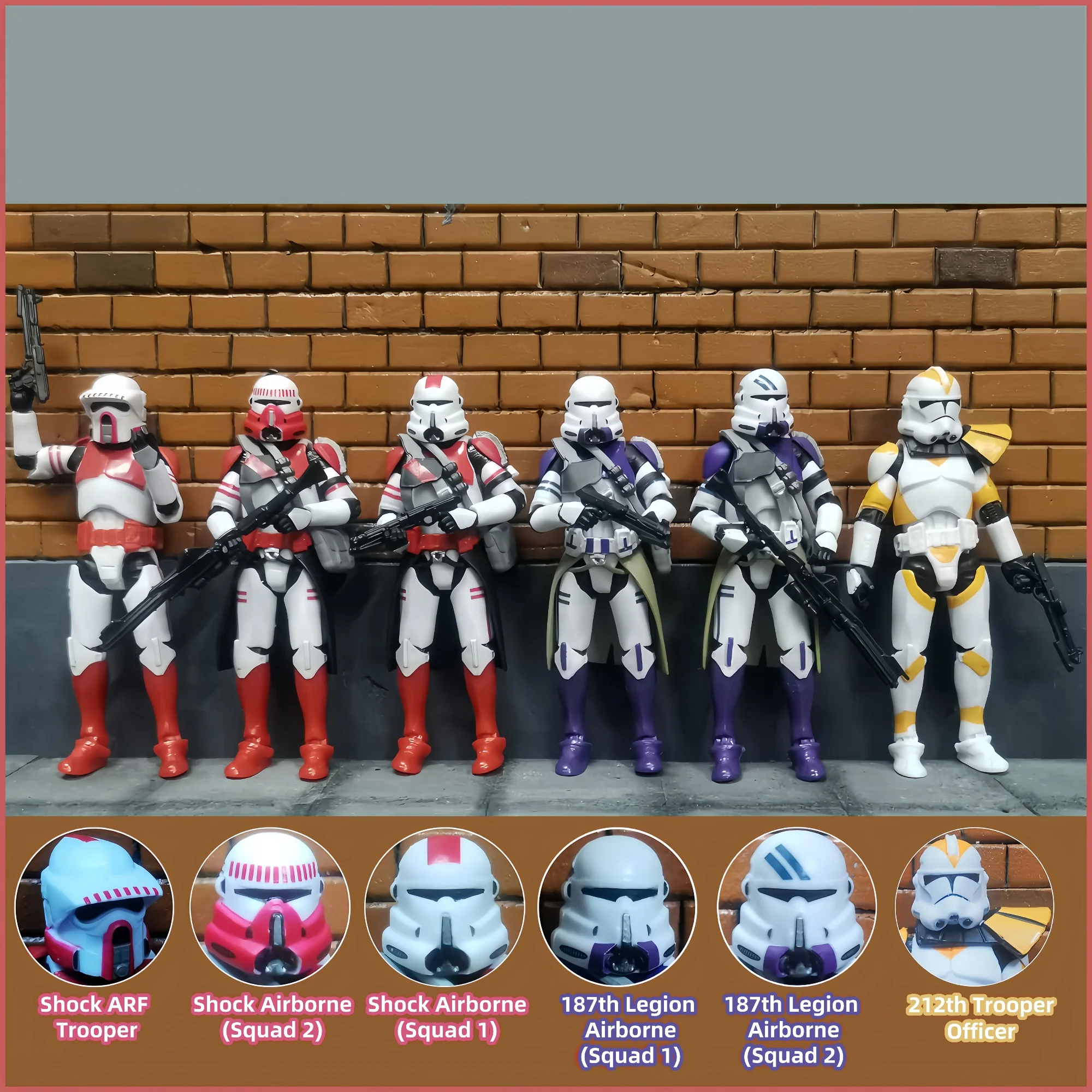 

Звездные войны 3,75 дюйма Clone Trooper 1/18 Airborne 501st 212th 187th Legion Shock Фигурка REX ARF P1 P2 Игрушечная модель Свободная