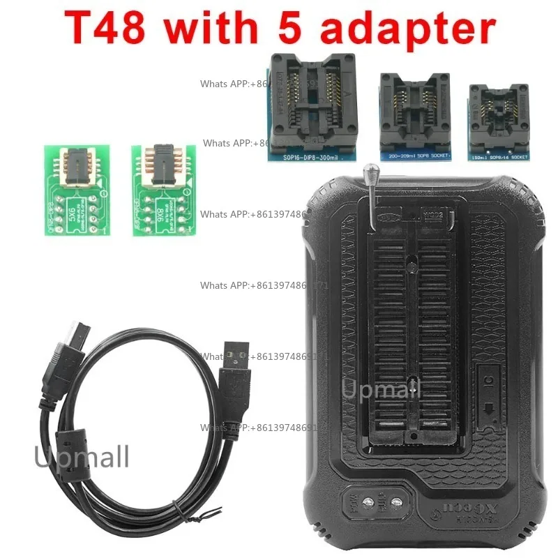 XGECU T48 Programmer Minipro V12.67 with Adapters Kit Nand Flash Bios USB Programming Calculator