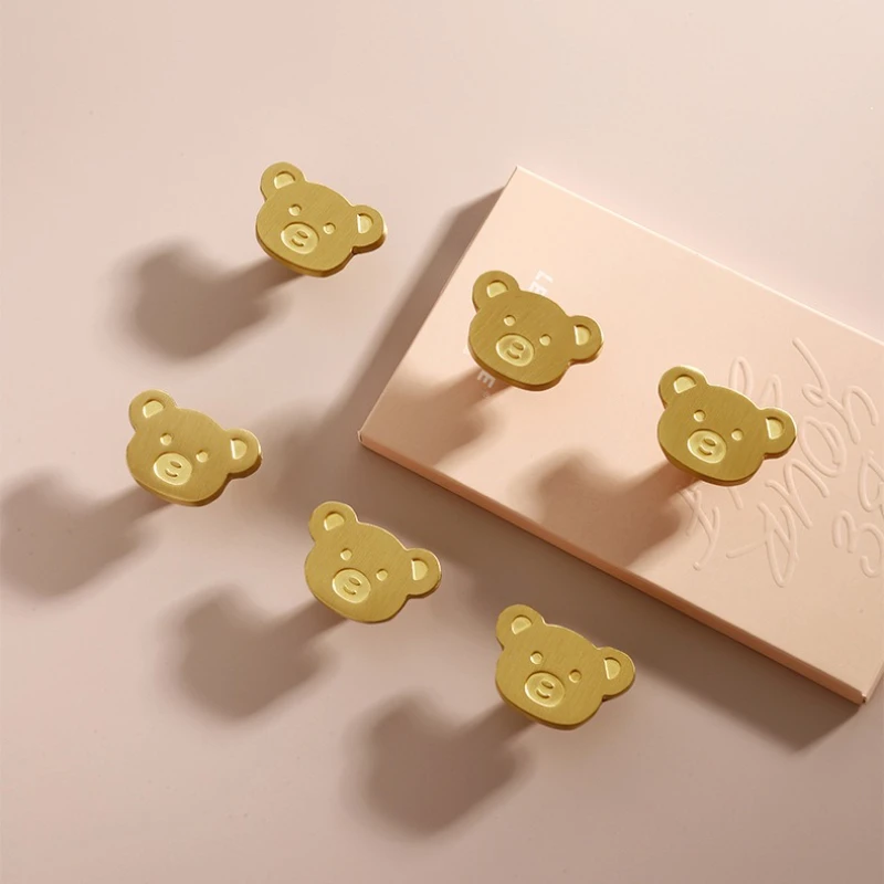 Beautiful Furniture Handles Little Bear Drawer Knobs Children Decoration Cabinet Brass Pulls