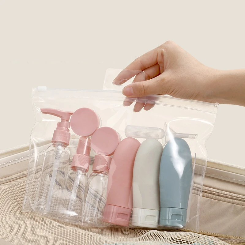 3/11pcs Travel Refillable Bottle Portable Silicone Nordic Empty Sub-bottling Tool Liquid Container Spray Lotion Shampoo Shower