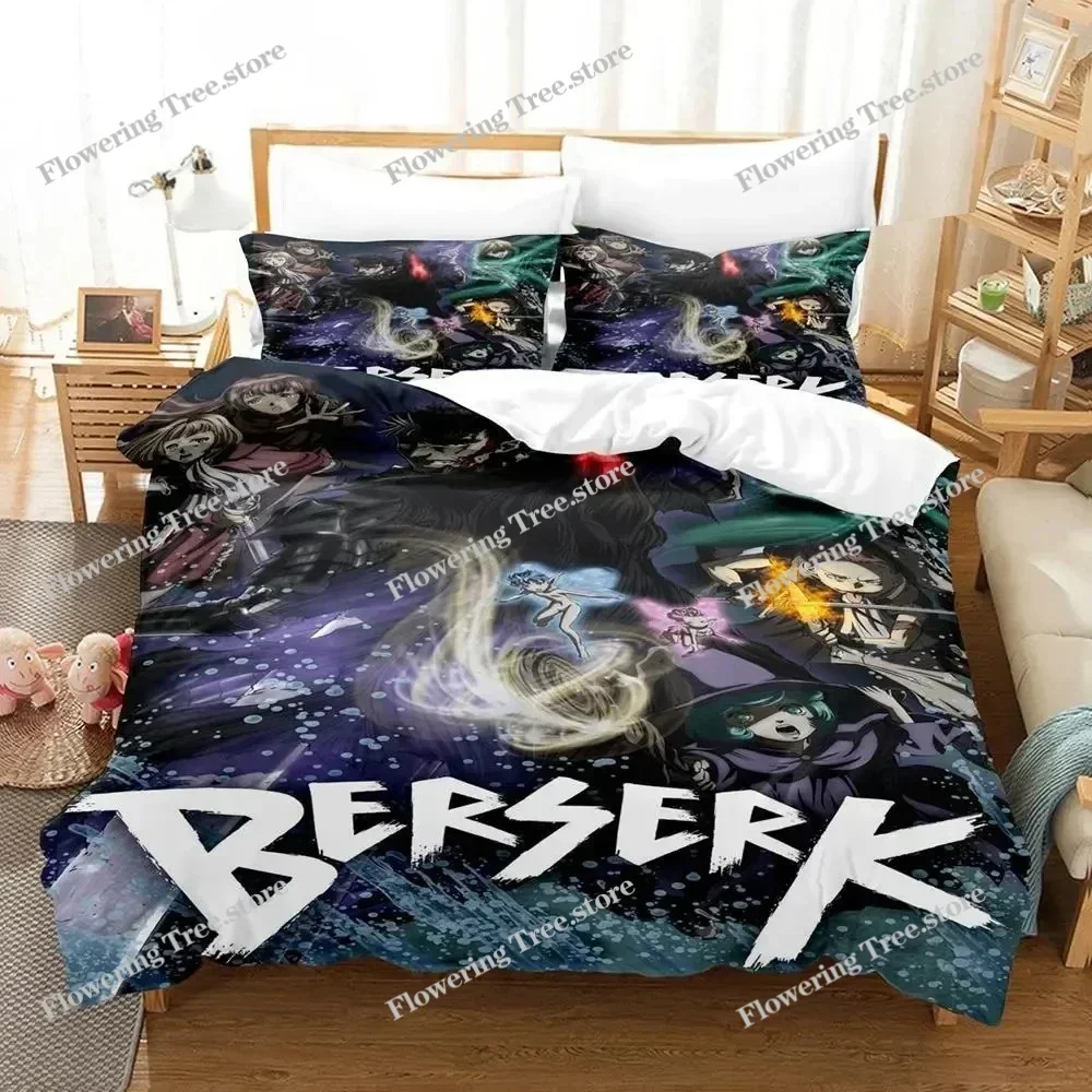 Anime Berserk Bedding Set Boys Girls Twin Queen Size Duvet Cover Pillowcase Bed Kids Adult Fashion Home Textileextile029963