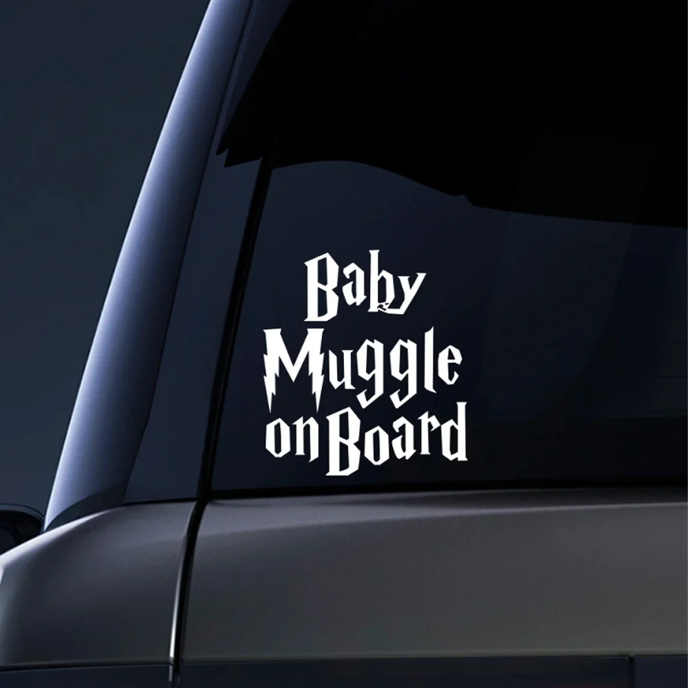 Baby Muggle on Board Decal Car Funny Sticker Truck Rear Windshield Door Window Kids on Board Vinyl Decals Drive Safe Decoration