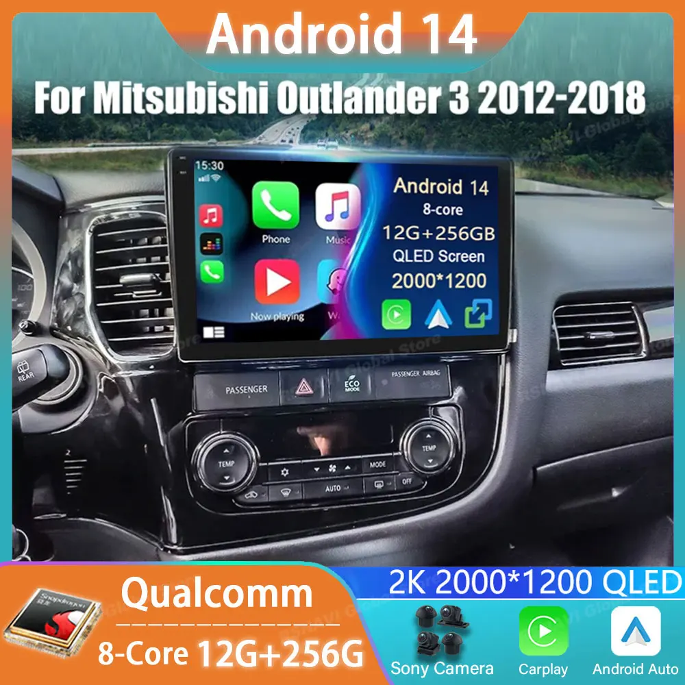 

Car Radio Android 14 For Mitsubishi Outlander 3 2012 - 2018 GPS Player Navigation Carplay Multimedia Stereo Auto DSP BT 2din DVD