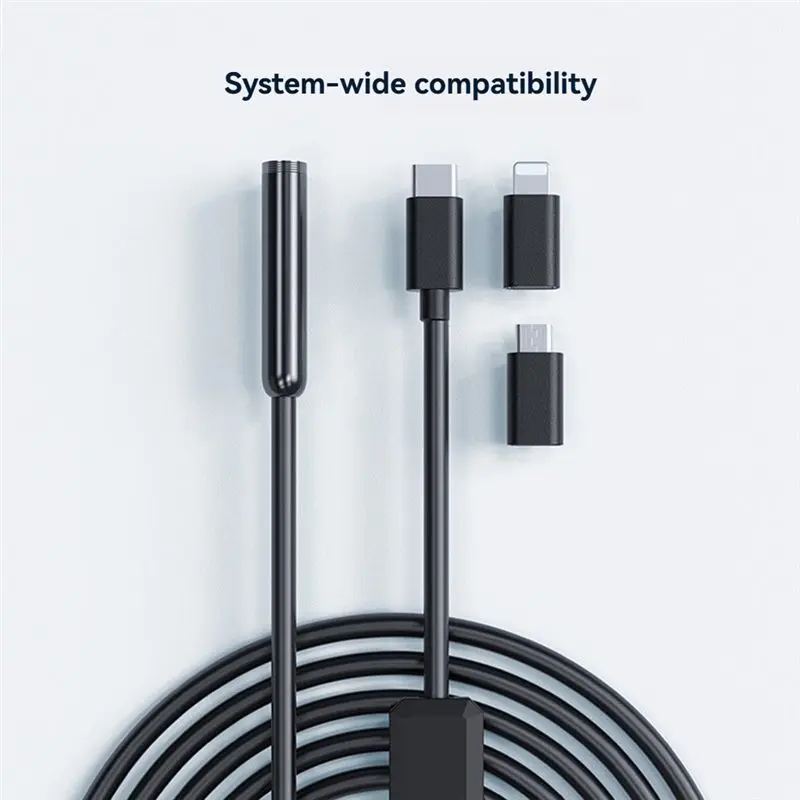 New Tech Repair Tools Car Diagnostic Tools 8Mm 8LED Camera Endoscope Type-C Micro-Type Adapter 5M Cable 2000K Pixels