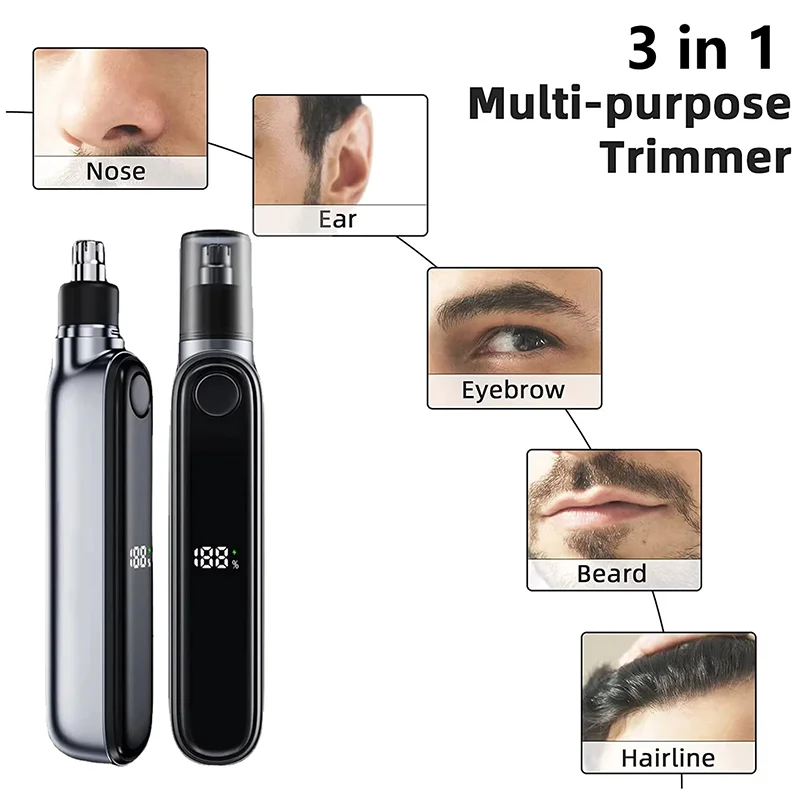 Xiaomi Electric Nose Hair Trimmer Intelligent LED Digital Display With Double-edged Blade Trimmer For Nose Hair Clipper Shaver