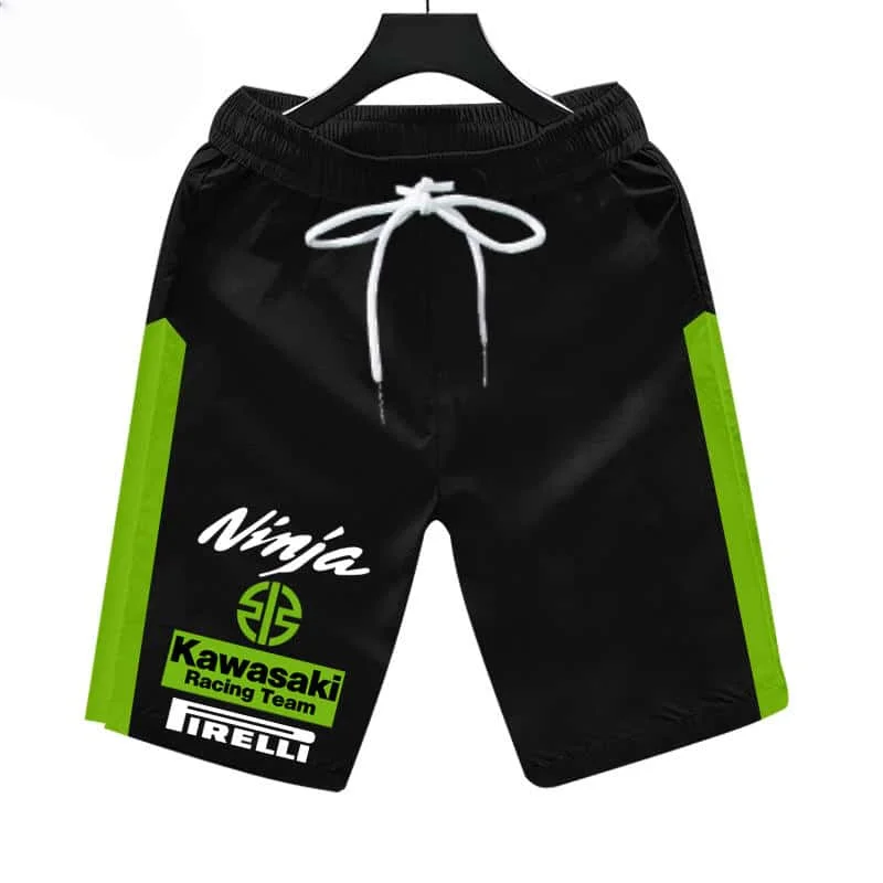 

Kawasaki Motorcycle New Men's surfing sports shorts summer men's breathable tennis shorts, quick-drying pants running sportswear