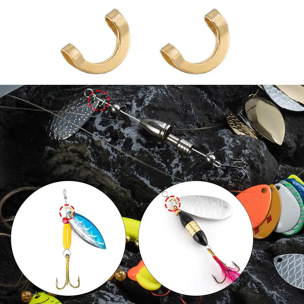 100pcs Folded Clevises U-Shaped for Fishing Spinner Metal Spin Spinner Clevis Stainless Steel Spinnerbait Walleye Rig Bass