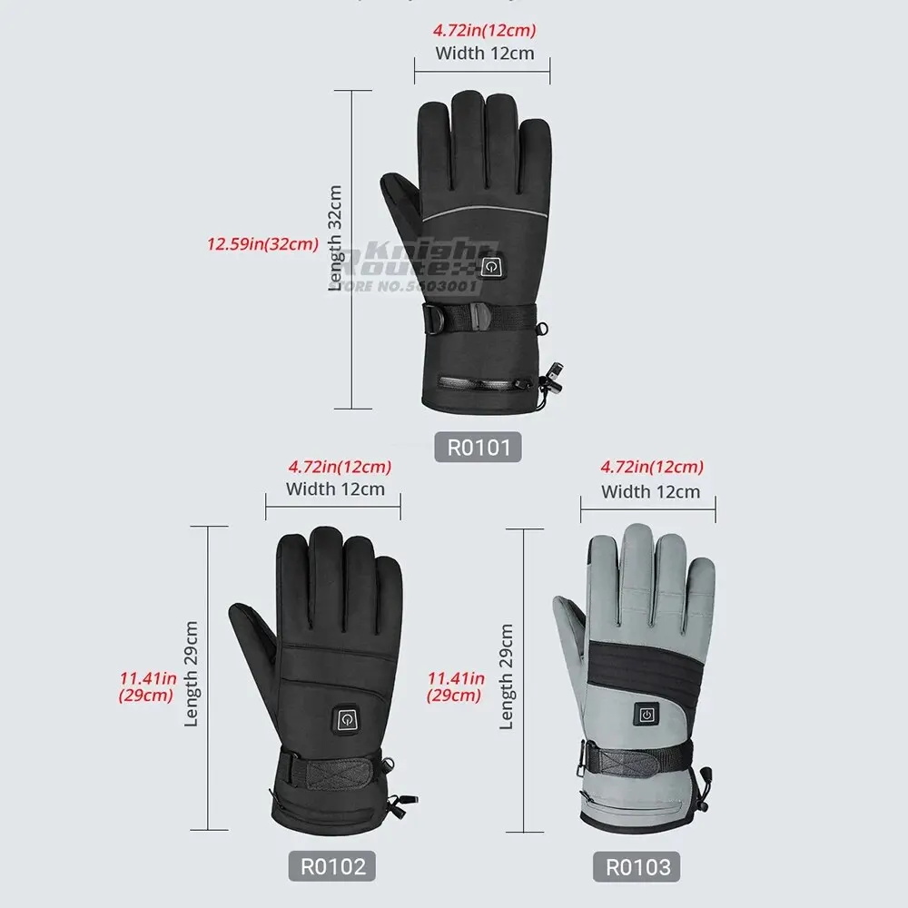 Guanti da Moto guanti riscaldati impermeabili Moto Touch Screen guanti da Moto da corsa alimentati a batteria guanti da sci invernali