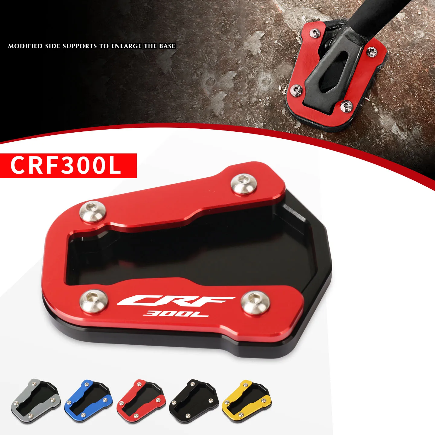 For CRF300L CRF 300 L CRF 300 Rally 2020 2021-2024 Kickstand Extension Plate Foot Side Stand Enlarger Pad Support Plate