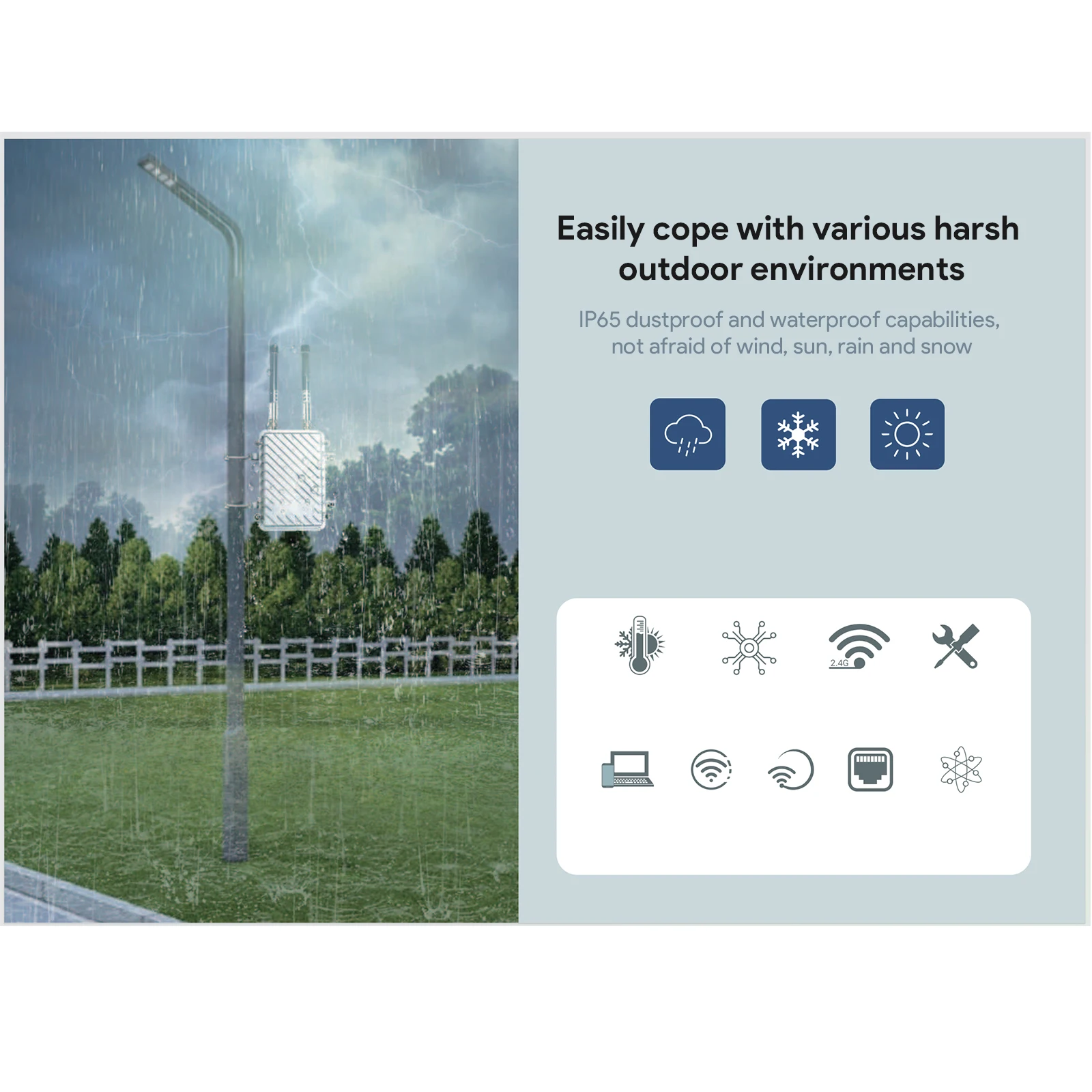 EDUP تغطية طويلة المدى 600 متر AX1800 WiFi6 جهاز توجيه CPE خارجي عالي الطاقة - مثالي للنشر الخارجي مع Starlink