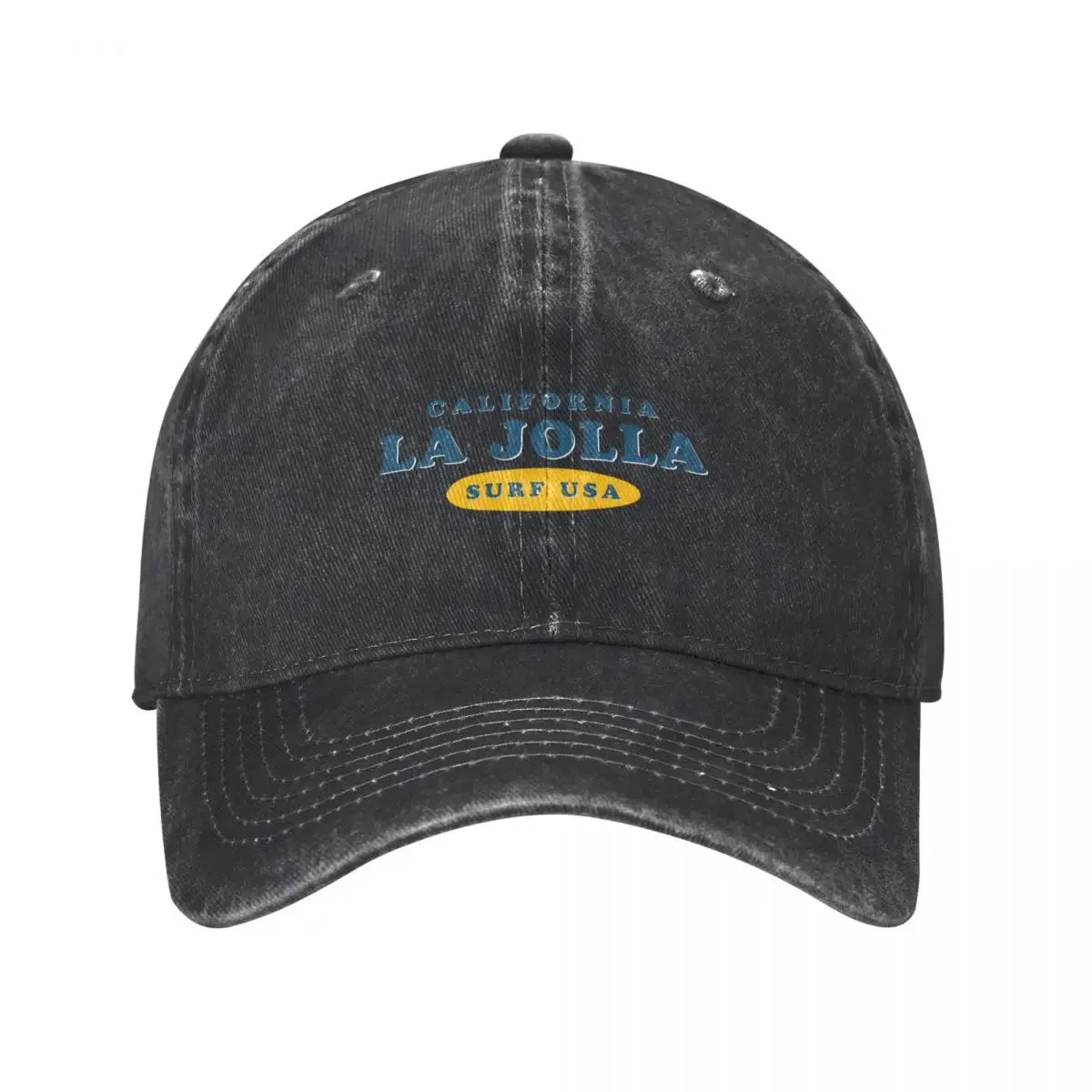 La Jolla California Vintage Retro Surf USA Travel Vacation Summer Sunset Beach Baseball Cap Beach black Trucker Cap Woman Men's