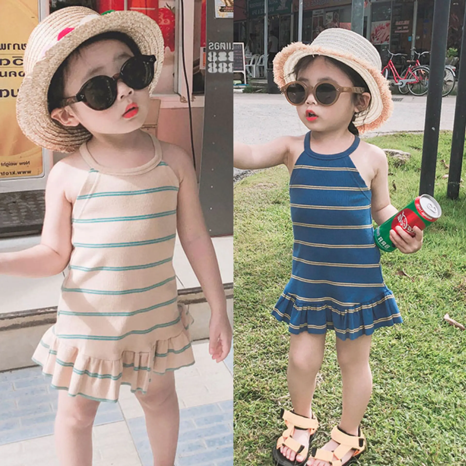 Girls Casual Dresses Striped Sleeveless Slip Dress  Princess Dress for Girls Clothes 3 To 7 Years Kids Dresses for Girls