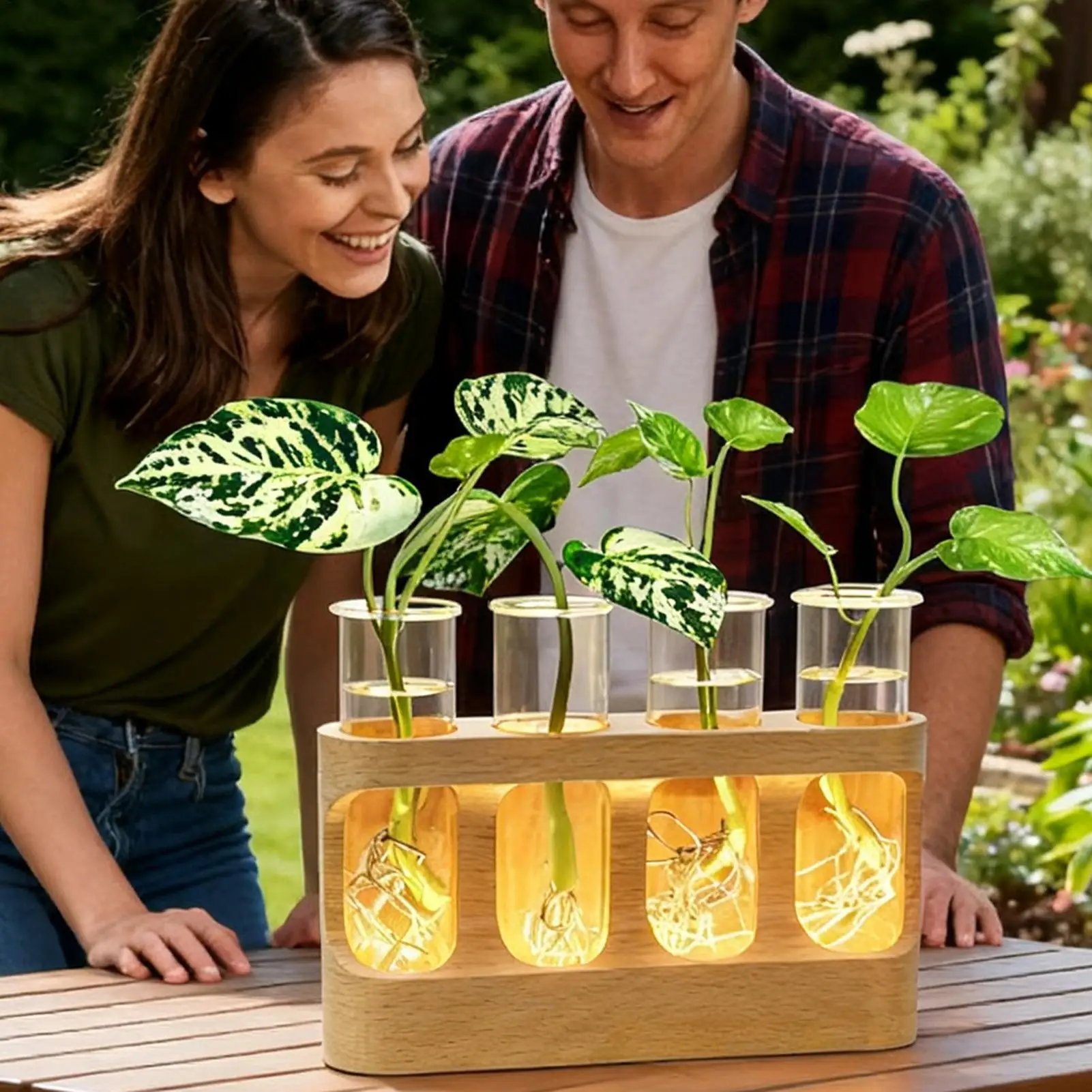 

Hydroponic vase Plant Propagation Tube with adjustable LED lights Decorative Hydroponic Terrarium Glass Test Tubes