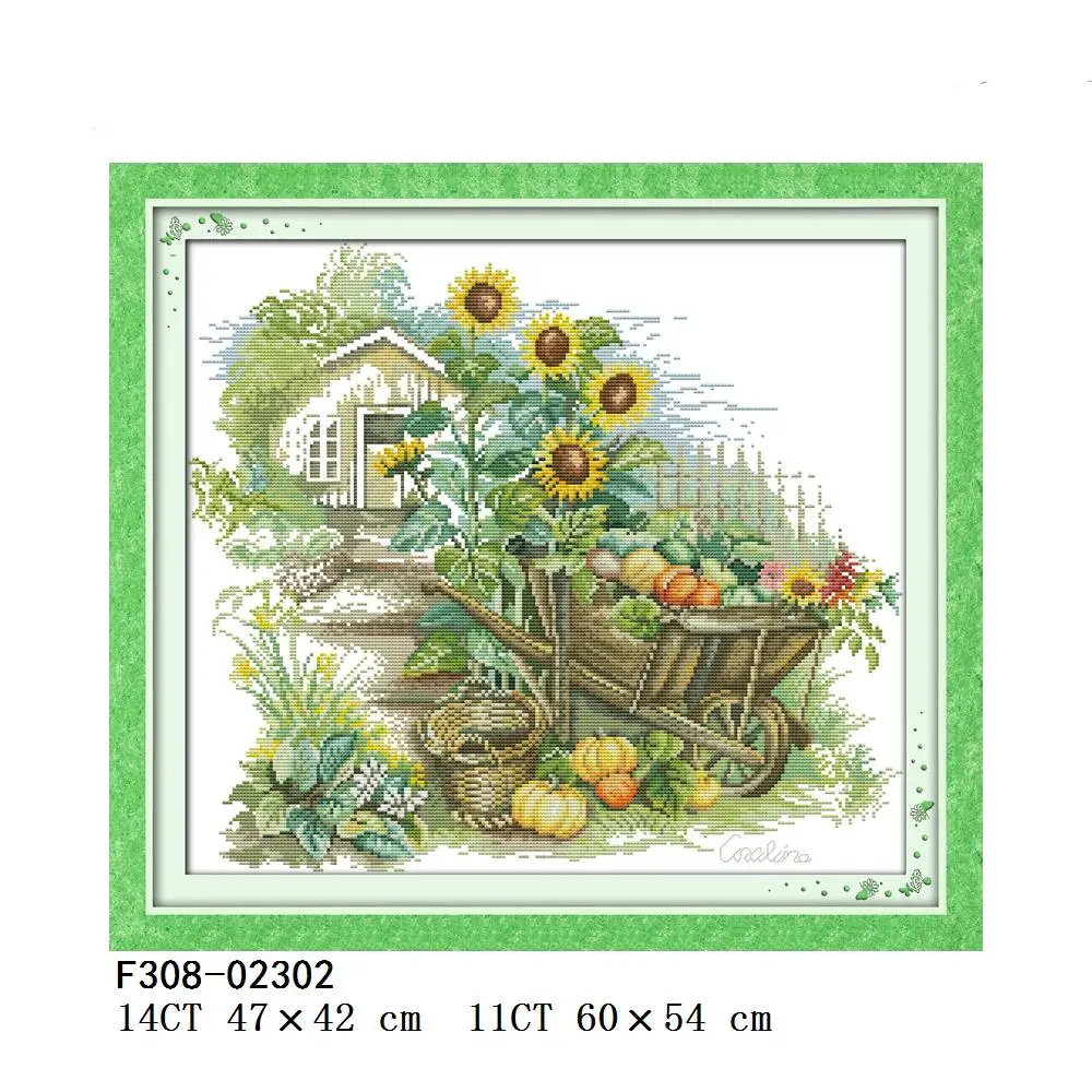 Joy Sunday Little Float The Leisurely Courtyard Green Home The Pool Spring Garden Cross Stitch، F308، F443، F481، F539، F693