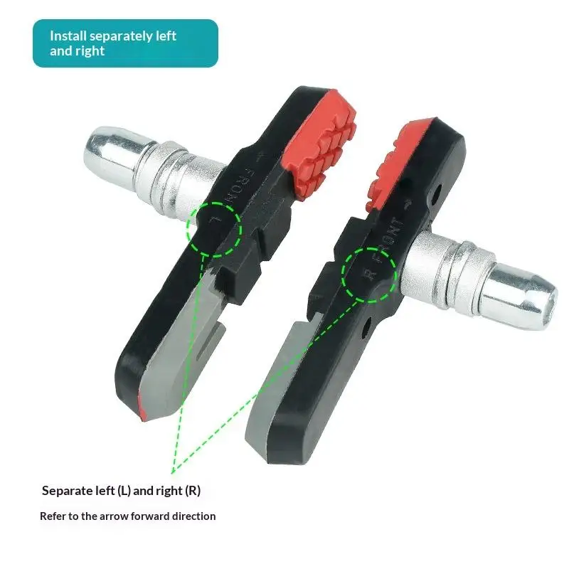 V-Bremsbeläge 2 Stück 70mm Hochwertiger, strapazierfähiger Gummi für Metallfelgen, geeignet für Nass- und Trockenbedingungen im Winter und Sommer beim Radfahren. – Detail 3