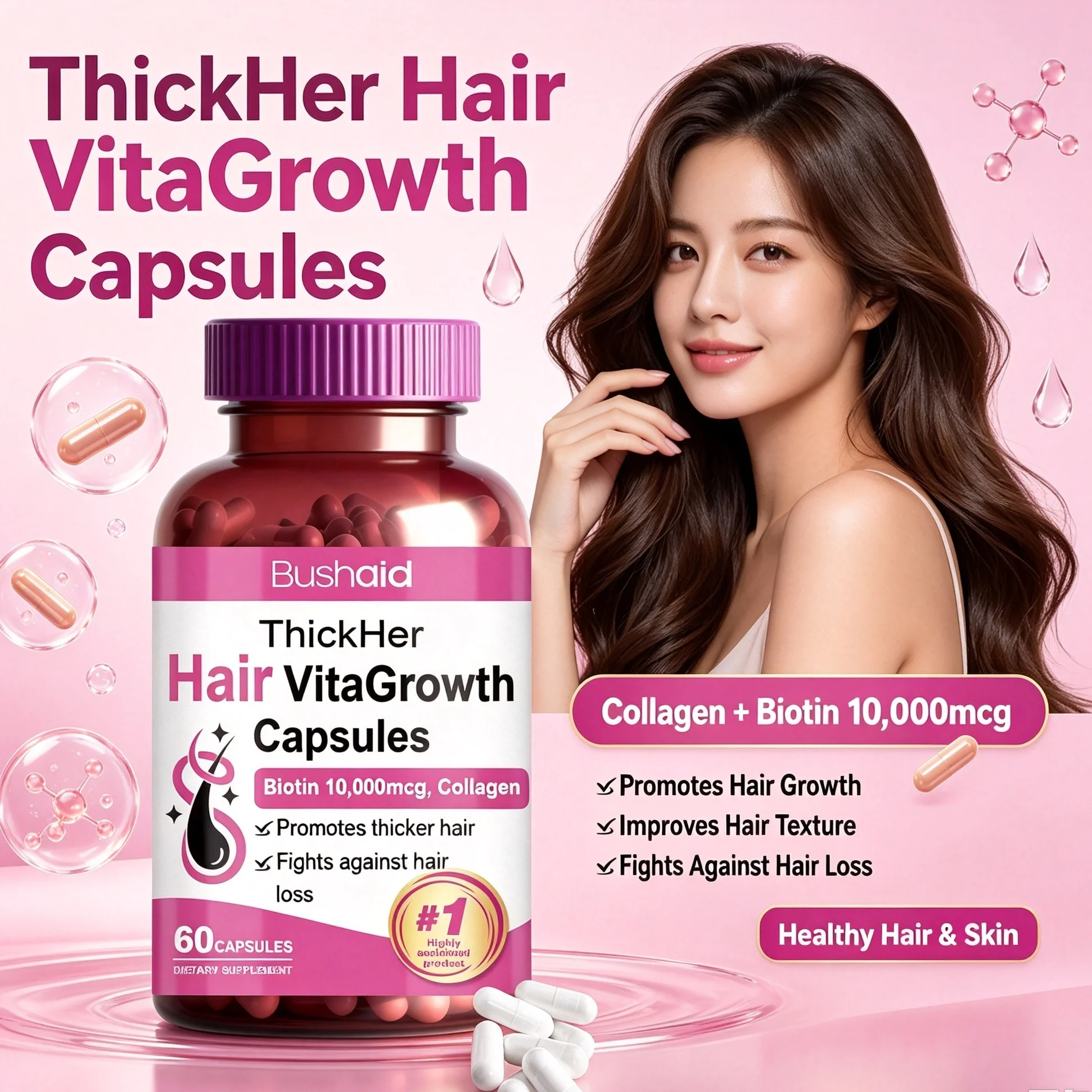 Hair Follicle Nourishing Collagen Capsules Boost Hair Vitality Stimulate Healthy Hair Growth Increase Hair Shine Density