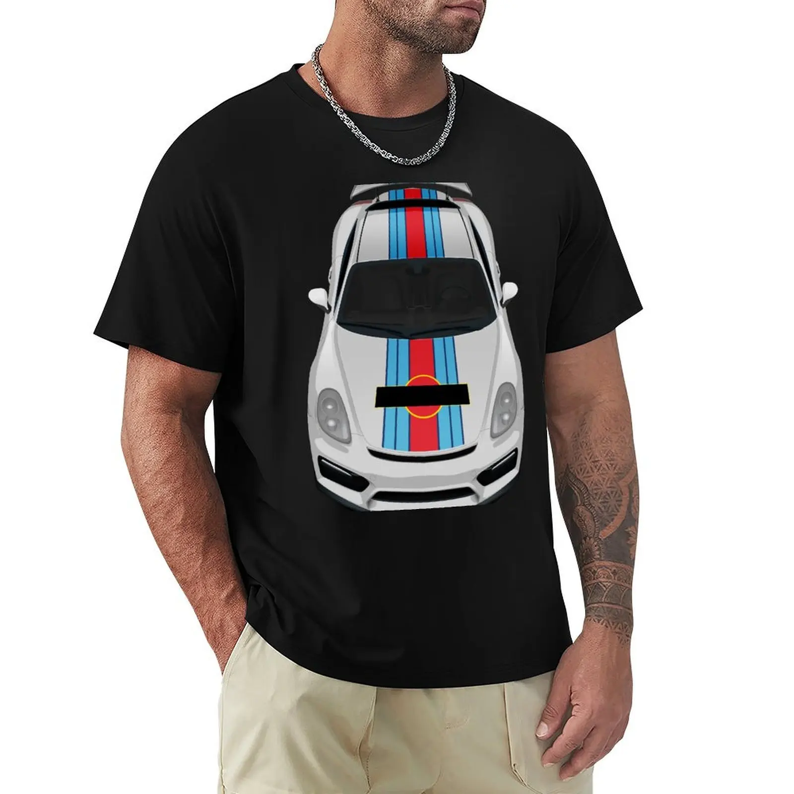 Blue and red stripes T-Shirt Basic Crew Neck Short Sleeve Top