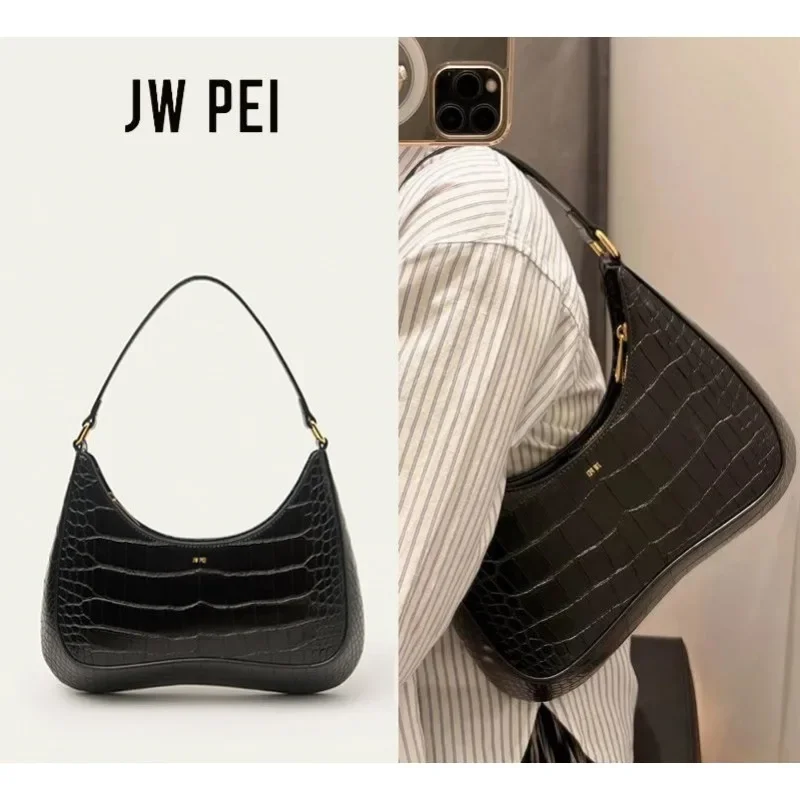 JWPEI Bags for Women Shoulder Crocodile Pattern French Style Shoulder Underarm Bag Stick Bag Female 2023 New Luxury Handbags