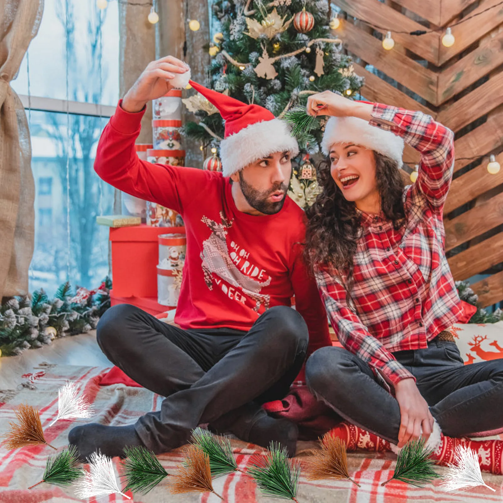 

Christmas Artificial Pine Needles Christmas Garland Decorative Pine Needles Bouquet Diy Wreath Stems Christmas Garland supplies