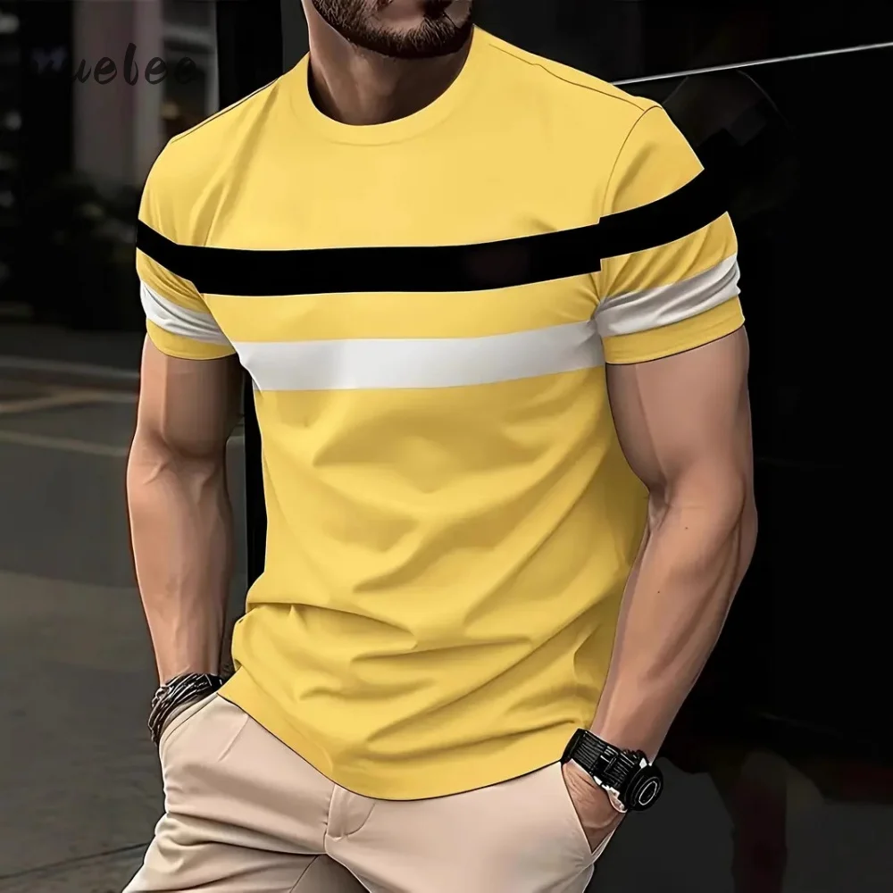 Men's T-Shirt 2025 Casual 3D Printing Summer Mixed Breathable Men's Short Sleeve Fashion Men Tops Simple Printed Men's Clothing
