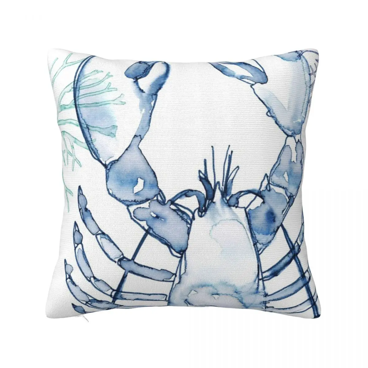 Coastal Lobster Watercolor In Blues Pillow Case Home Decoration Anime Body Pillow Case Pillow Case Pillow Cover