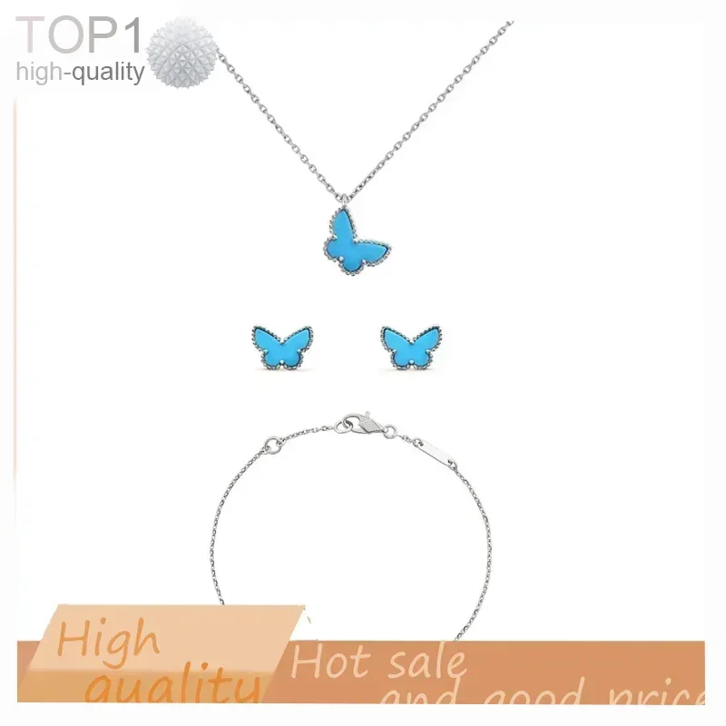 S925 silver French high-quality jewelry set clover, date souvenir gift exquisite classic  Fashion must-have earrings for women