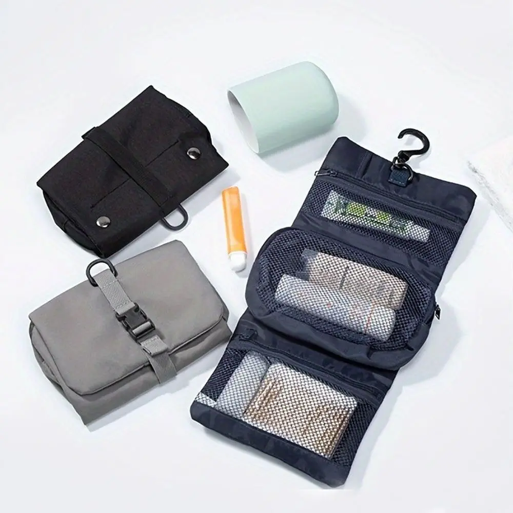 

With Hook Foldable Toiletry Bag 3-in-1 Detachable Travel Washing Bag Multi-Functional Large Capacity Hanging Organizer Bag