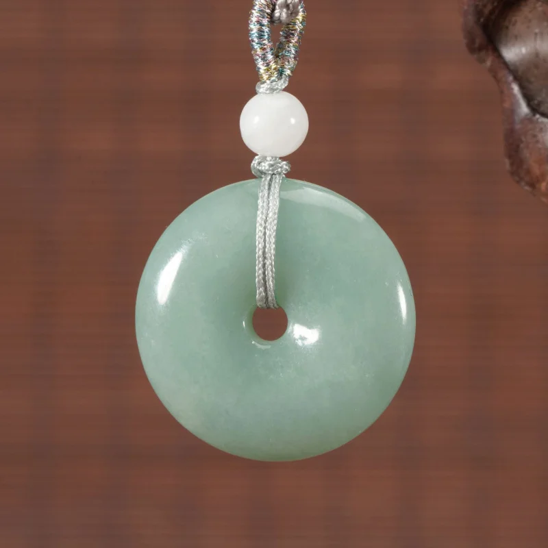 

Myanmar Jadeite Bean Green Peace Pendant Men And Women