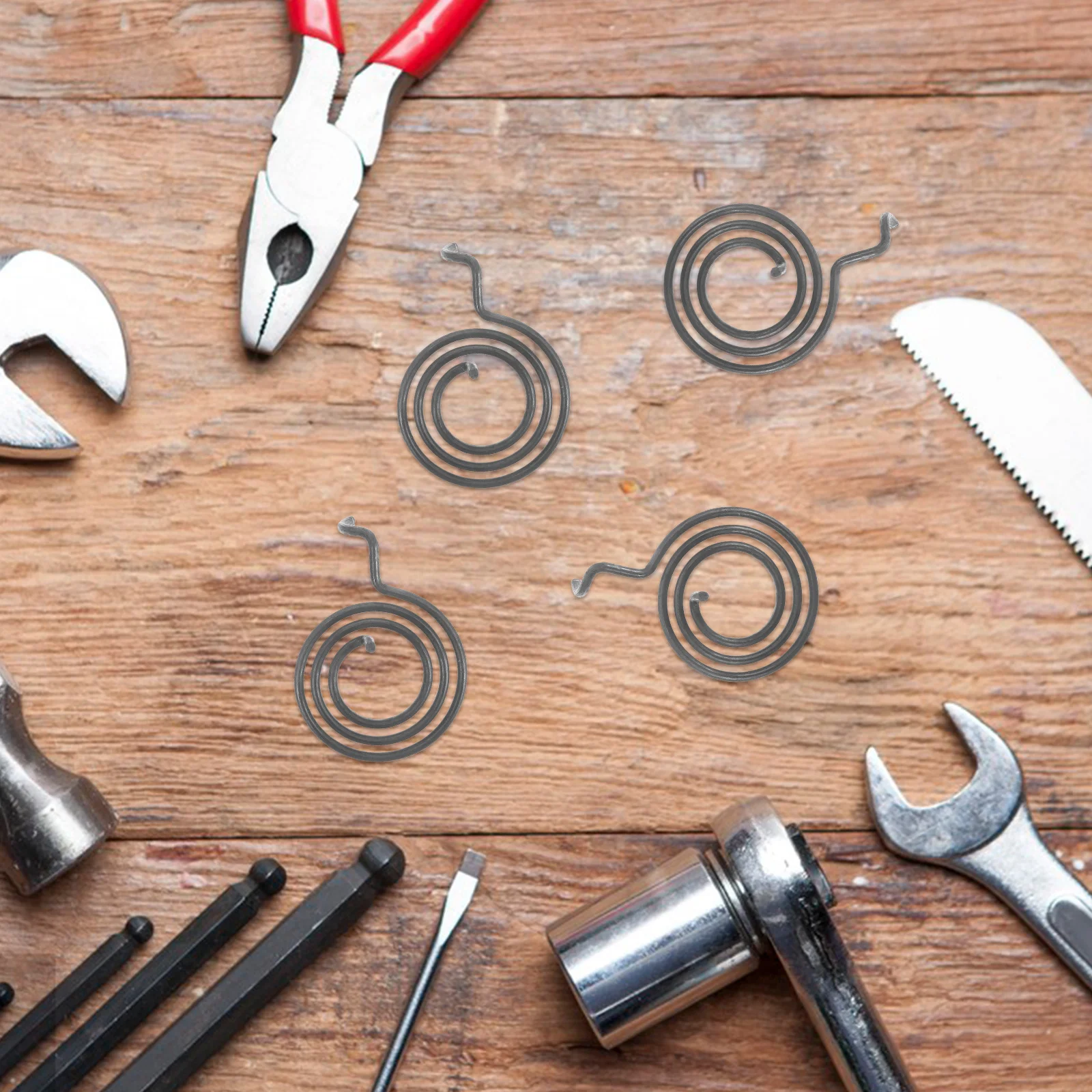 

4pcs Metal Turning Spring For Door Handle Repair Hardware Parts Replacement Return Springs Spiral Hook Iron Spring Lever