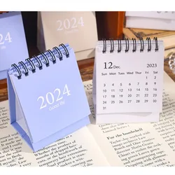 2023.8-2024.12 Mini Desktop Calendar Solid Color Paper Desk Calendar