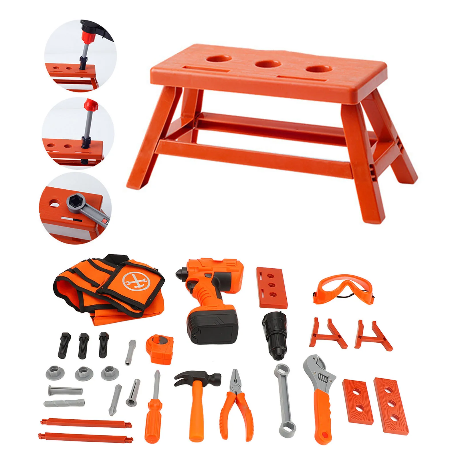 ชุดเครื่องมือซ่อมแซมและพัฒนาการทางประสาทสัมผัสแบบใช้สว่านไฟฟ้า ชุดฝึกการประสานงานระหว่างมือและตาสำหรับเด็ก ชุดเครื่องมือ DIY เพื่อการศึกษาสำหรับเด็กผู้หญิง