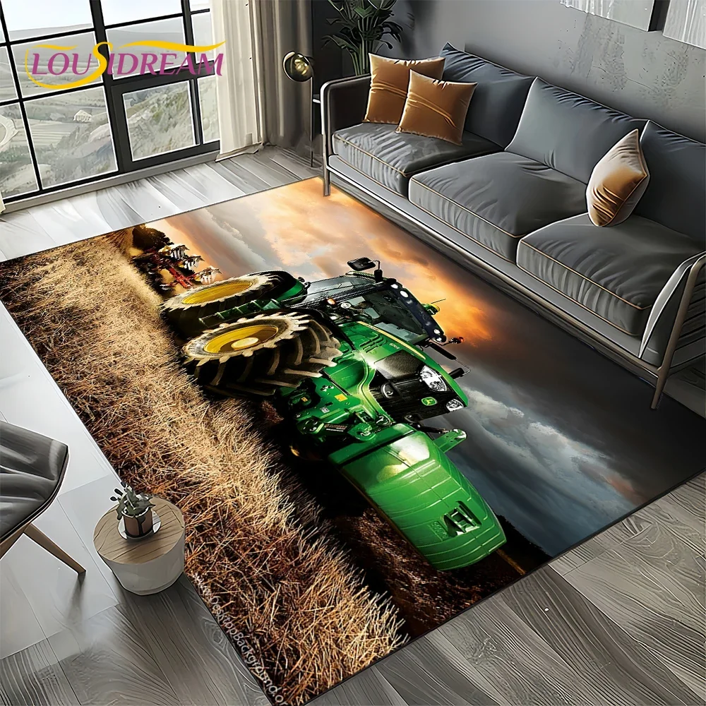 Retro Truck 3D Tractor Car 27 Style Carpet Rug for Living Room