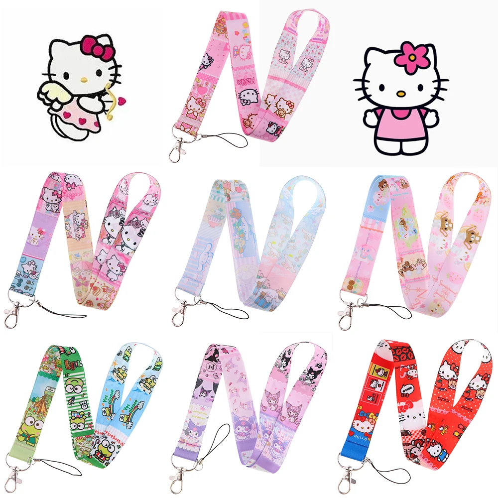 

Kawaii Sanrio брелок Подвеска Hellokitty Kuromi Cinnamoroll милая фотография пластмассовый шнурок фотография для студенческих подарков