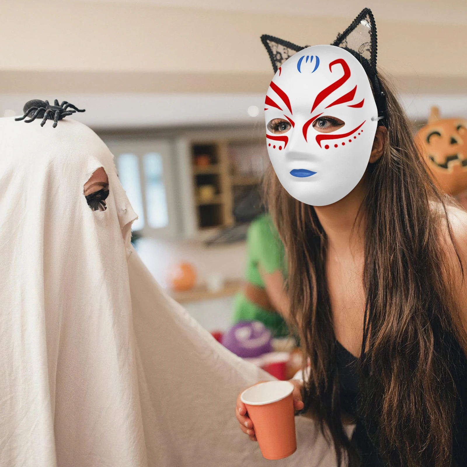 12 Stück DIY Malmasken für Erwachsene Handmaske – freundlich, langlebig, Halloween-Party, Geisterkostüm, Hip-Hop-Tanz